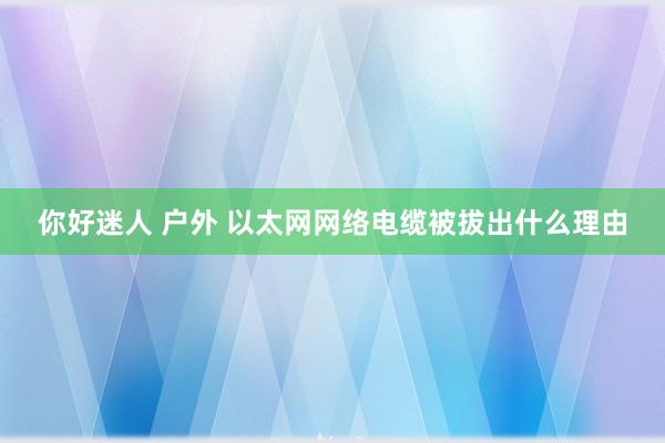 你好迷人 户外 以太网网络电缆被拔出什么理由