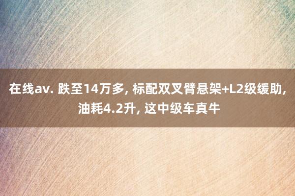 在线av. 跌至14万多， 标配双叉臂悬架+L2级缓助， 油耗4.2升， 这中级车真牛