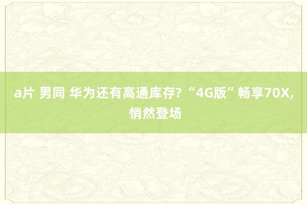 a片 男同 华为还有高通库存? “4G版”畅享70X， 悄然登场